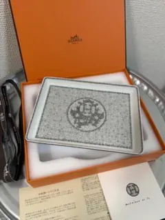 新品未使用品】HERMES エルメス モザイク24 プラチナ スクエアプレート