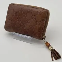 GUCCI 구찌 구찌시마 대나무 술 접이식 지갑 브라운
