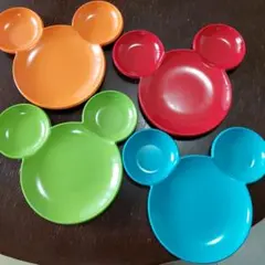ミッキーマウス型 子ども用食器セット 4色セット