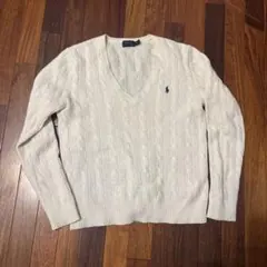 Polo Ralph Lauren アイボリー Vネック セーター M
