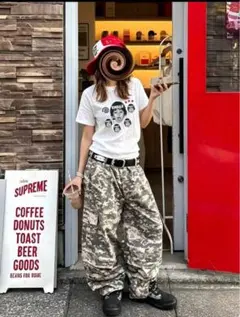 CHILLZ プリント 半袖Tシャツ ホワイト ストリート 韓国