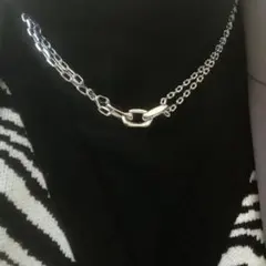 新品 ネックレス レディース メンズ 2連チェーンネックレス シルバー