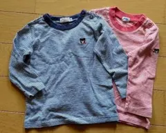 【2枚セット】ミキハウス ボーダーカットソー 80 男女兼用