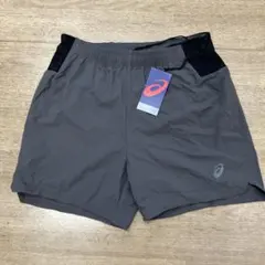 ASICS ランニングショーツ XL グレー/ブラック