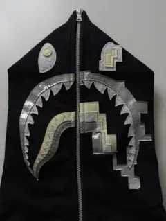 BAPE シャークデザイン パーカー ブラック Lサイズ