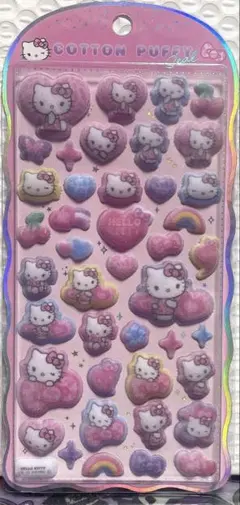 コットンパフィ　ハローキティー　ぷくぷく立体シール