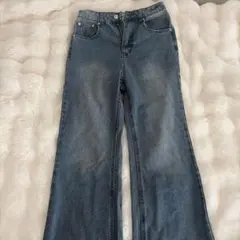 VANNIE U オーバーダイセミフレアデニムパンツ