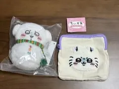 エニマイくじちいかわ E賞マスコット もこもこ刺繍ポーチ モモンガ2点セット