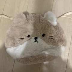 動物モチーフ 巾着ポーチ フェイクファー