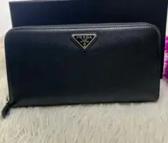 【美品✨】プラダ 長財布 サフィアーノ トライアングル