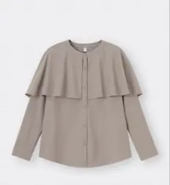 美品 gu ケープカラーブラウス トップス 襟 XL