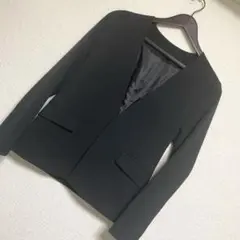 GU ジーユー　ブラック ノーカラージャケット　ウォッシャブルスーツ　 M