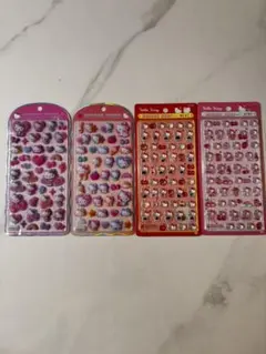 ボンボンドロップシール　サンリオmini 赤キティ　ピンクキティ　コットンパフィ