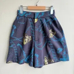 アンドレルチアーノ　レディース　ショートパンツ　総柄　ネイビー　スウェットのサムネイル