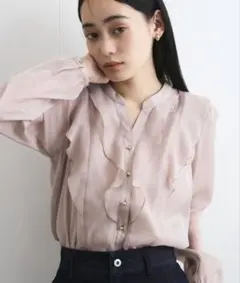 【洗える】シアーラッフルブラウス VIS ビス トップス シャツ ブラウス