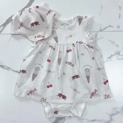 帽子セット ジェラートピケ フェイバリットガール ロンパース 80～90cm