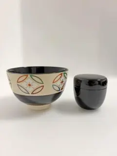 茶道具 抹茶茶碗 棗 帛紗　三点セットのサムネイル