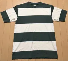 美品‼️WAREHOUSE ボーダー Tシャツ　サイズL GR×IVのサムネイル