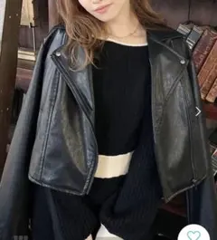 RESEXXY ブラック レザージャケット ショート丈