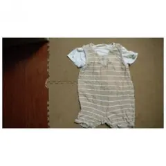 ANGEL STAR 日本製 くま オーバーオールと無地半袖Tシャツ上下セット