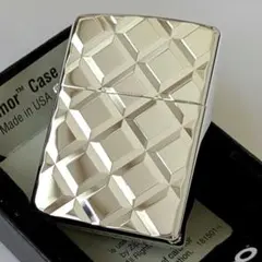 ZIPPO アーマー 両面彫刻 サイクロンカット シルバー仕上げ ジッポー 
