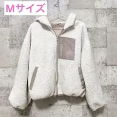 ボアブルゾン　ボアパーカー　フード付　ジャンバー　もこもこ　フリース