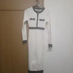 ケーブルニットロングワンピース