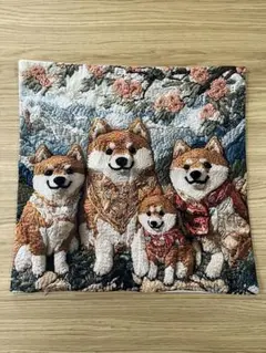 犬柄 柴犬ファミリー クッションカバー 45×45cm 座布団カバー