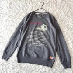 コンバース　スウェット　(M)　灰　ロゴ　スニーカー　トレーナー　カジュアル