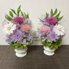 特選仏花 蓮の花　大　 一対（2個） 造花無し　 プリザーブドフラワー　花瓶付き 特選仏花 ガラスドーム 大 一対 蓮の花 造花無し プリザーブドフラワー
