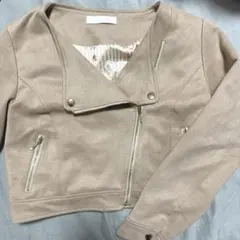 CECIL McBEE ピンク スエード風 ライダースジャケット