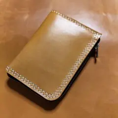 超特価☆昭南レザー（ダブルステッチ）ハンドメイド☆コンパクトウォレット·L