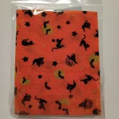 ハロウィン柄 ちりめん生地 オレンジ約 20x28cm