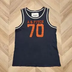 【希少・一点物】アバクロ タンクトップ S チャコールグレー ナンバリング　古着のサムネイル