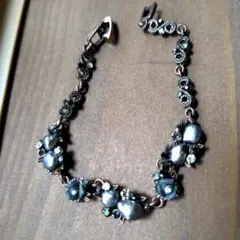 石/薔薇/ラインストーン等で作られた　ヴィンテージ　ブレスレット　アンティーク