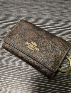 COACH ブラウンレザー キーケース