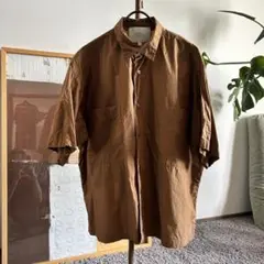 STUDIO NICHOLSON 半袖シャツ M ブラウン