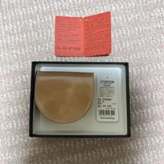 ハンドメイド　コードバン　小銭入れ　馬蹄型　ベージュ　未使用　メンズ　レディース