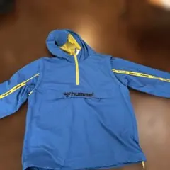 Hummel フード付きジャケット ブルーウインドブレーカー　袖取り外し可能