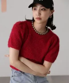 FREE'S MART フェザーパフスリーブ半袖ニット