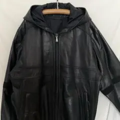 レザージャケット フード