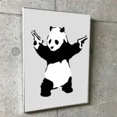 バンクシー ポスター 額装済 Panda with Guns インテリアアート