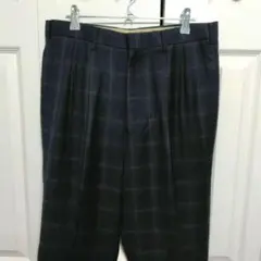 SOLED'ORO　チェックパンツ　秋　冬　ネイビー　濃紺　緑　チェック　ズボン