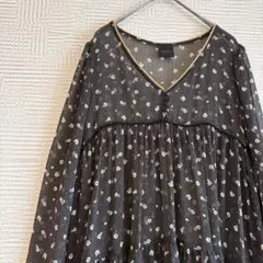 《美品》Spick & Span☆ドットフローラティアードドレス シアー