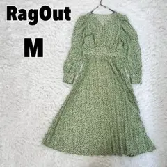 ♥RagOut♥ ラグアウト パワーショルダーフラワープリントプリーツワンピース