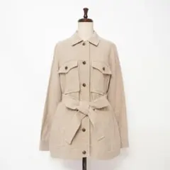 美品 R'IAM ミリタリージャケット リネン ベージュ サイズ38*GD412
