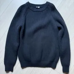 リブクルーネックセーター