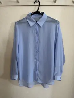 シアー長袖シャツ　ブルー　M