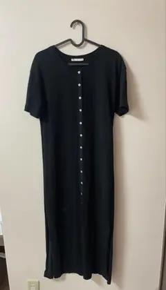 【ZARA】ブラック シャツワンピース 半袖 ロング