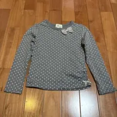 組曲　グレー ドット柄 長袖カットソー　Ｌ